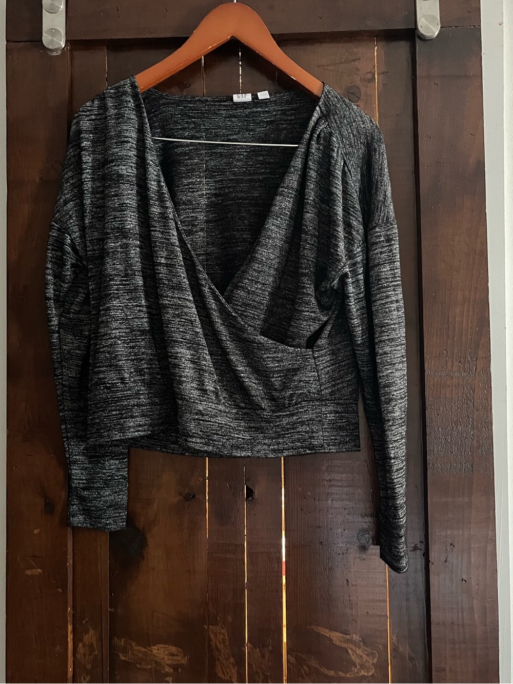 Women's Gap Dark Gray Wrap-Front Sweater
